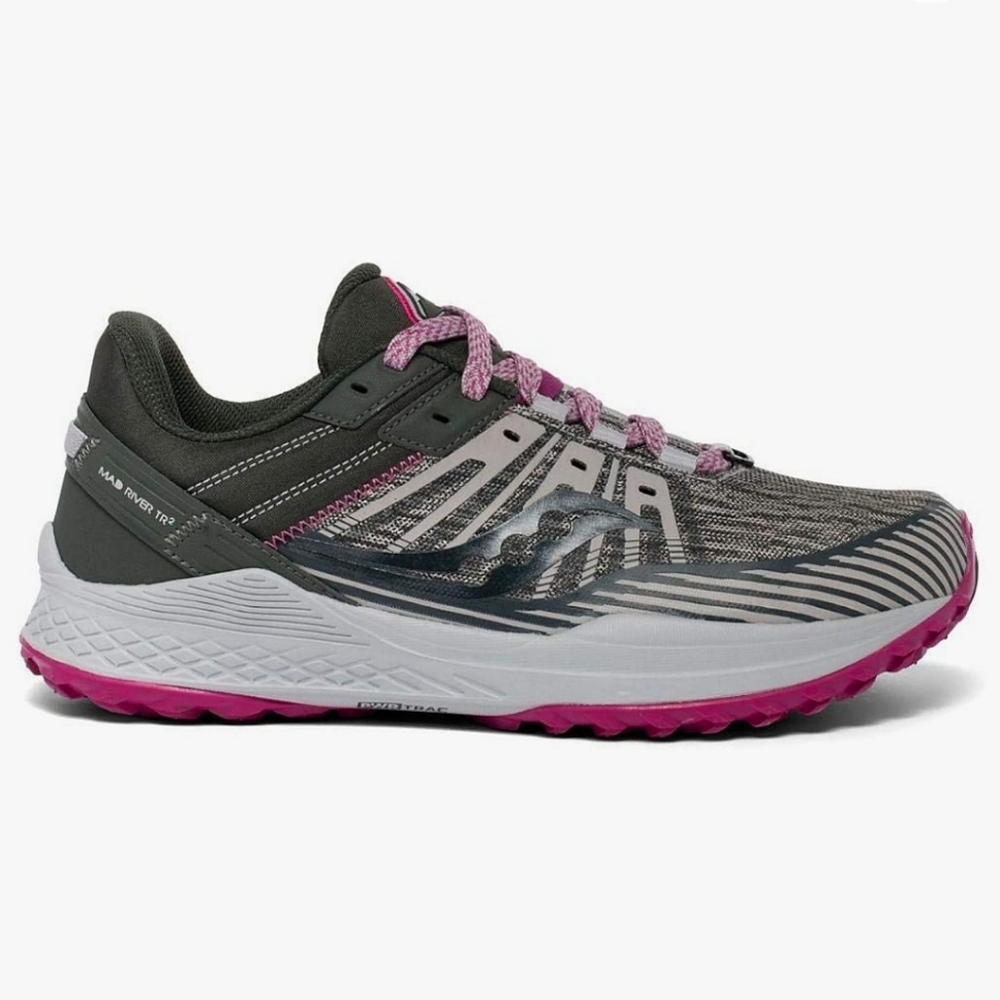 Saucony Women's Gray and Pink Trail Running Shoes